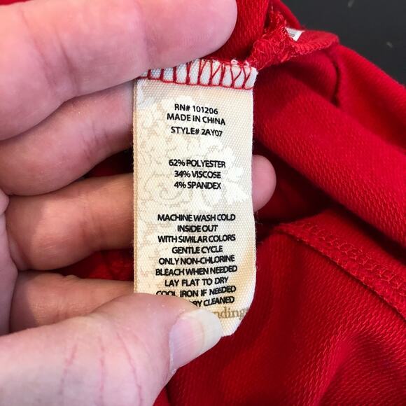 Soft Surroundings red full zip ruffle hem knit jacket size Medium - Picture 9 of 14